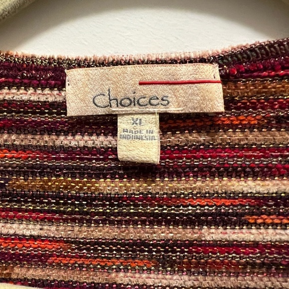 Choices 3/4 length sleeve kimono cardigan sweater XL Festive Fall Metallic - Picture 5 of 11